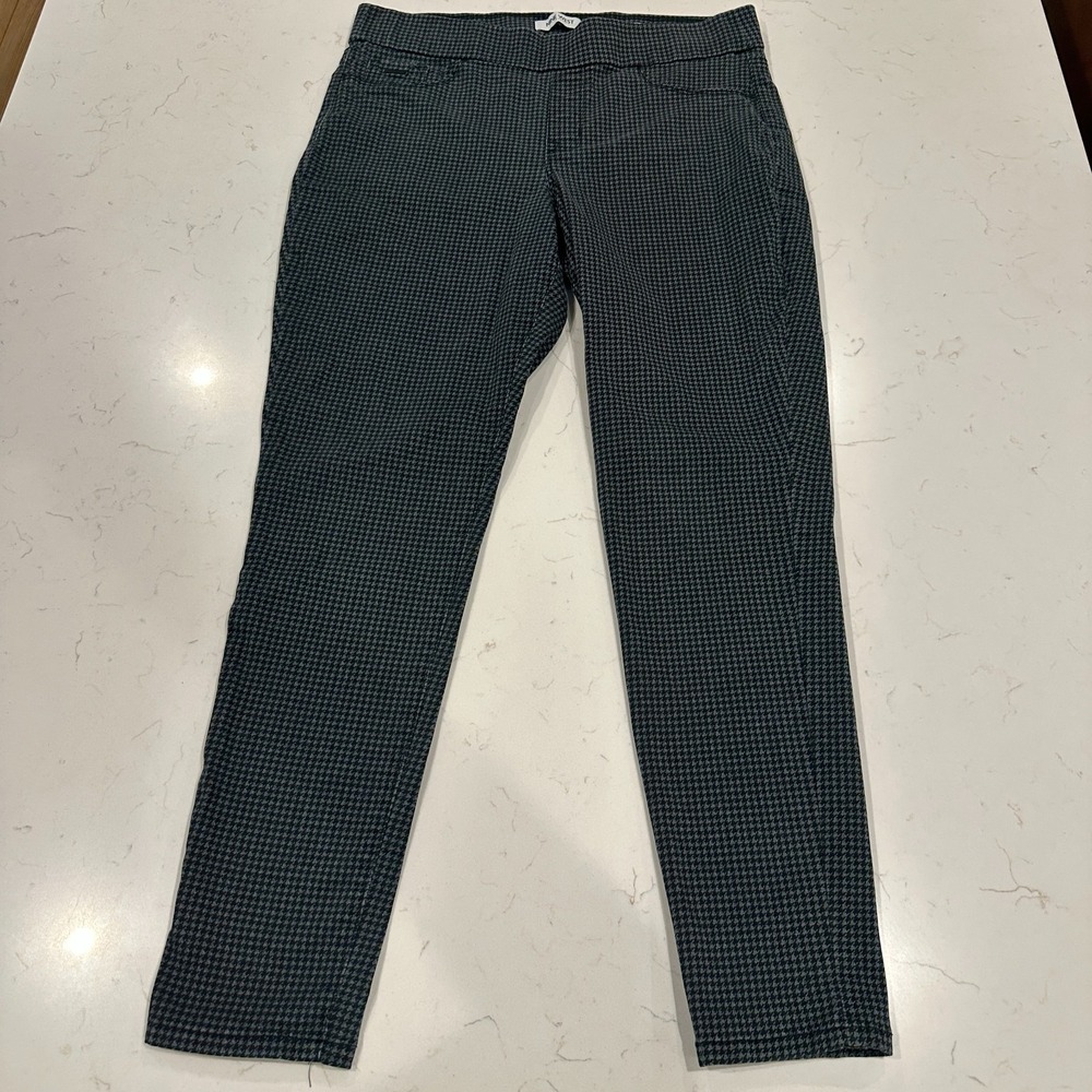 Nine West Heidi Skinny Pants Womens 12 Black Gray Houndstooth Stretch Work Suit